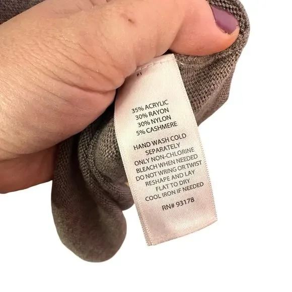 CYNTHIA ROWLEY Women's Cocoa Heather Cashmere Blend Sweater Dress - Picture 5 of 5